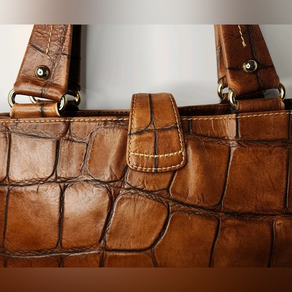 Dooney&Bourke Genuine Italian Leather Croc Embossed Pembrook AmelieTote Handbag - Picture 11 of 15